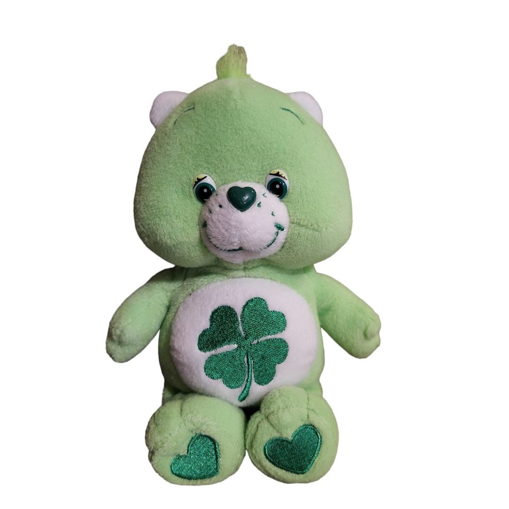 2002 Good Luck Bear Care Bear  7.5" Plush Stuffed Animal by Play Along